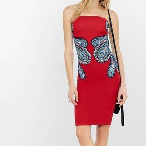 Express Paisley Print Midi Tube Dress size 0